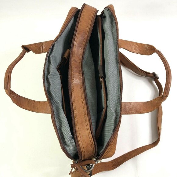 Spikes & Sparrow Business Laptop Bag Premium Leather Sawyer Brandy Cognac - Picture 8 of 12